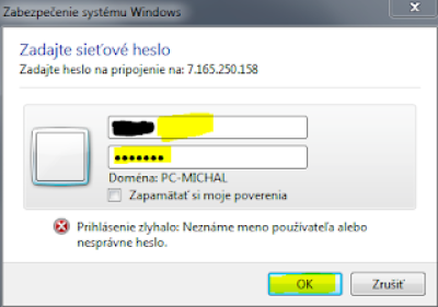 Zadání systémového hesla v TeamViewer